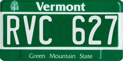 VT license plate RVC627
