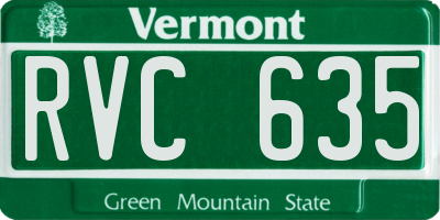 VT license plate RVC635