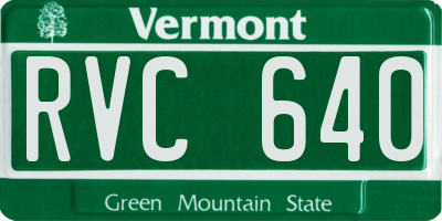 VT license plate RVC640