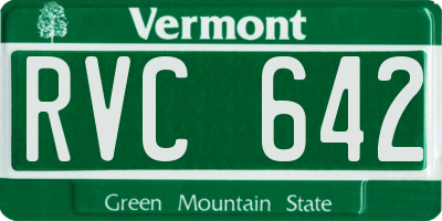 VT license plate RVC642