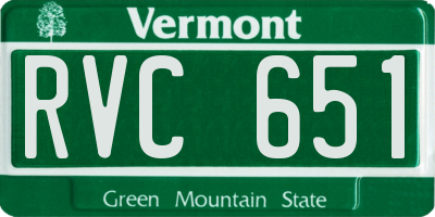 VT license plate RVC651