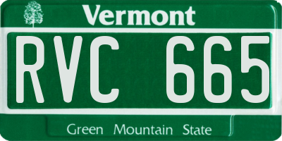 VT license plate RVC665