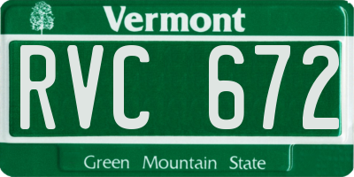 VT license plate RVC672