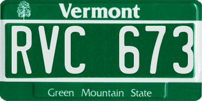 VT license plate RVC673
