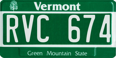 VT license plate RVC674