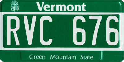 VT license plate RVC676