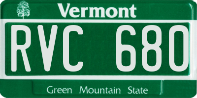 VT license plate RVC680