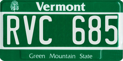 VT license plate RVC685
