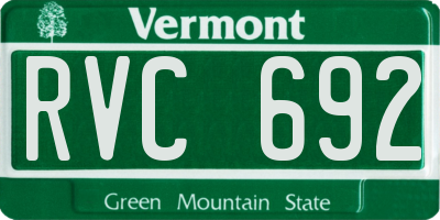 VT license plate RVC692