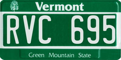 VT license plate RVC695