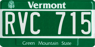 VT license plate RVC715