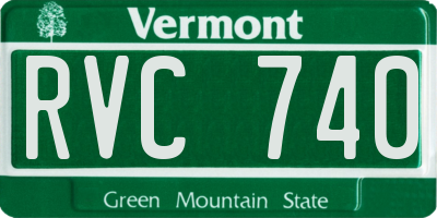 VT license plate RVC740
