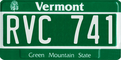 VT license plate RVC741