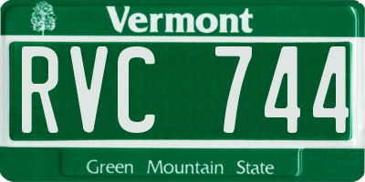 VT license plate RVC744