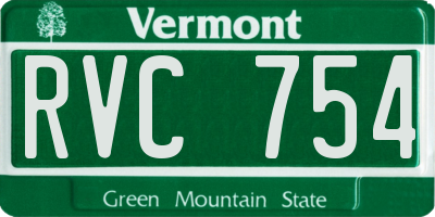 VT license plate RVC754