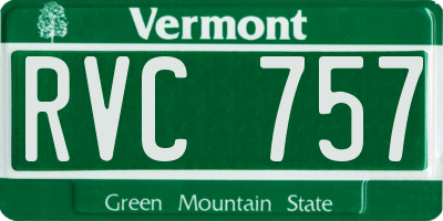 VT license plate RVC757