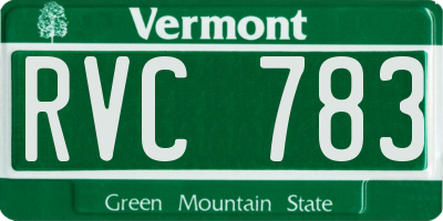 VT license plate RVC783