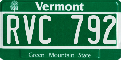 VT license plate RVC792