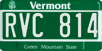 VT license plate RVC814