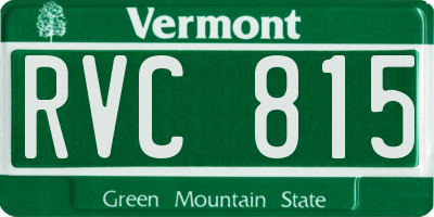 VT license plate RVC815
