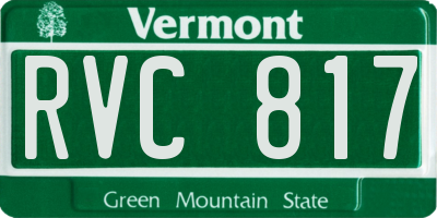 VT license plate RVC817