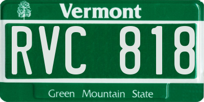 VT license plate RVC818