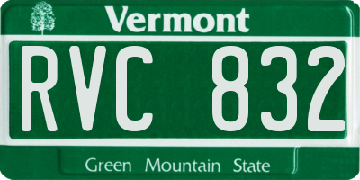 VT license plate RVC832