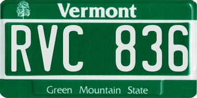 VT license plate RVC836