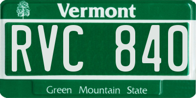 VT license plate RVC840