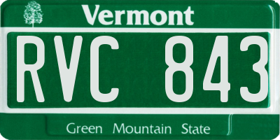 VT license plate RVC843