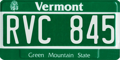 VT license plate RVC845