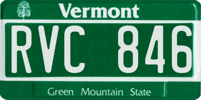 VT license plate RVC846