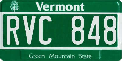 VT license plate RVC848