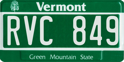 VT license plate RVC849
