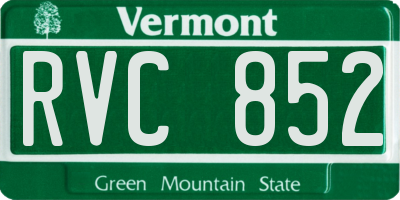 VT license plate RVC852