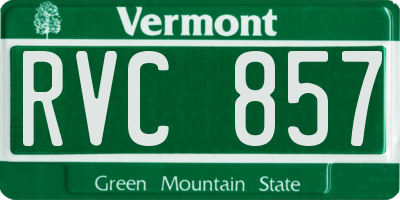 VT license plate RVC857