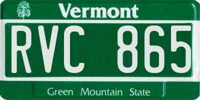 VT license plate RVC865