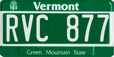 VT license plate RVC877