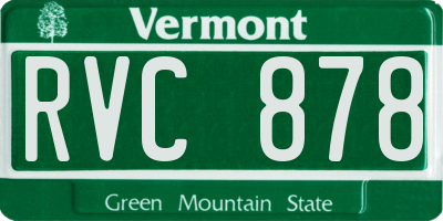 VT license plate RVC878