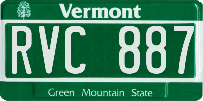 VT license plate RVC887