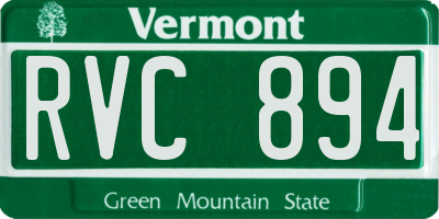 VT license plate RVC894