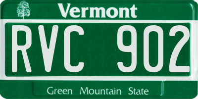 VT license plate RVC902