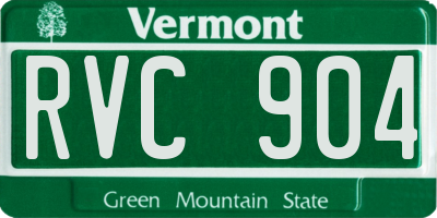 VT license plate RVC904