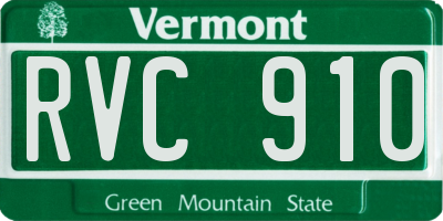 VT license plate RVC910