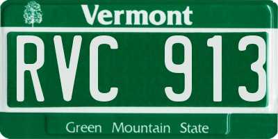 VT license plate RVC913
