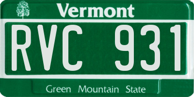 VT license plate RVC931
