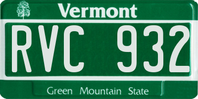 VT license plate RVC932