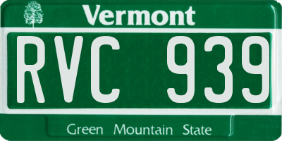 VT license plate RVC939
