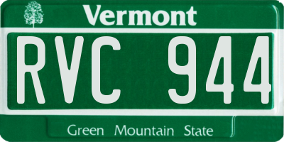 VT license plate RVC944