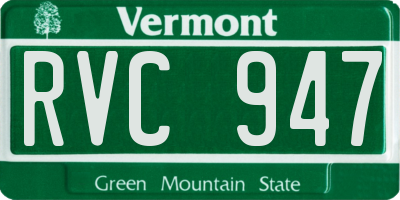 VT license plate RVC947